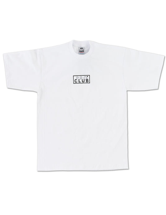Pro Club S/S Embroidered Box Tee - White