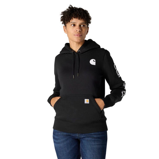 Carhartt W TS2791 Sleeve Logo Hoodie - Black - Front