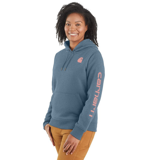 Carhartt W TS2791 Sleeve Logo Hoodie - Thundercloud - Front