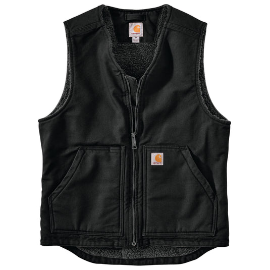 Carhartt OV4394 Duck Sherpa Lined Vest - Black