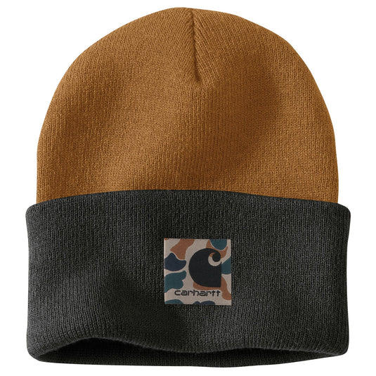 Carhartt Camo Patch Beanie - Brown