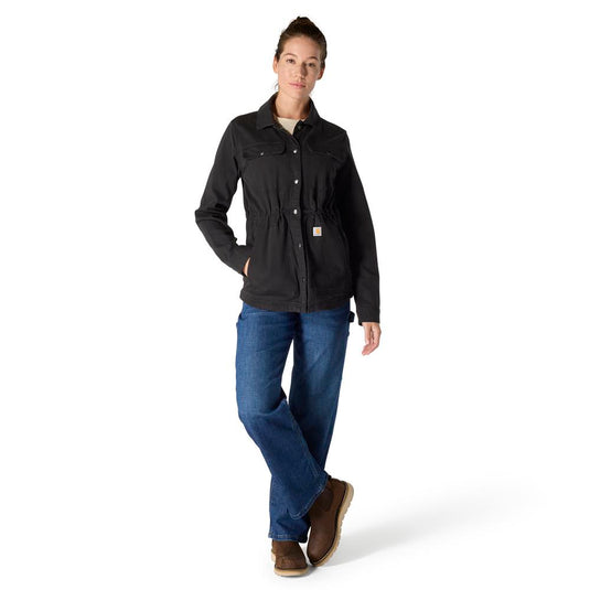 Carhartt W OC6850 Canvas Coat - Black - Front