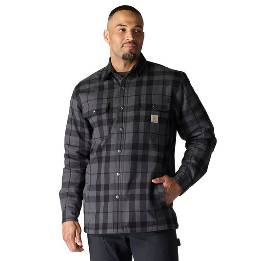 Carhartt TJ4452 Sherpa Lined Plaid Flannel - Shadow - Front