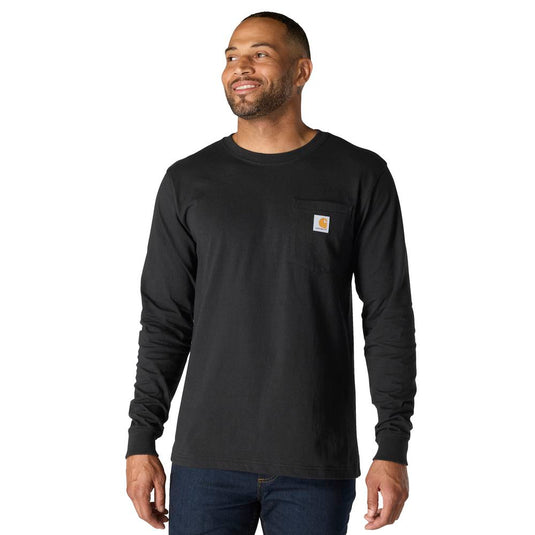 Carhartt TK7036 Pkt C L/S Tee - Black - Front