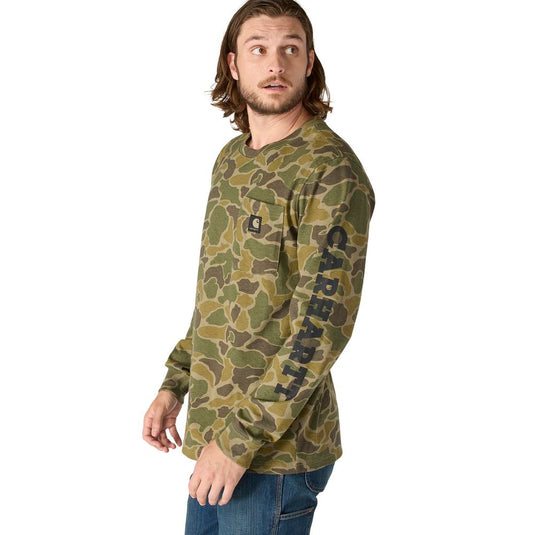 Carhartt TK7043 Pkt Camo L/S Tee - Olive Camo - Side