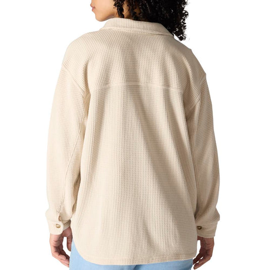 Carhartt W TK7134 Oversized Waffle Knit Shirt - Oat Milk - Back