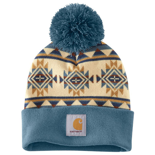 Carhartt AH7184 Pom Beanie - Storm Blue