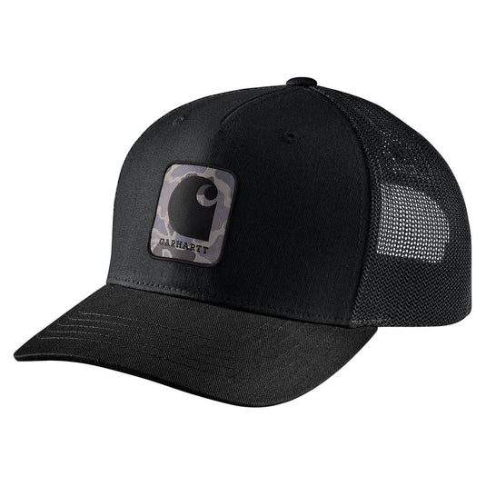 Carhartt AH7271 Camo Patch Mesh Cap - Black - Front