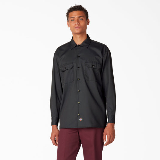Dickies 574 L/S Work Shirt - Black - Front