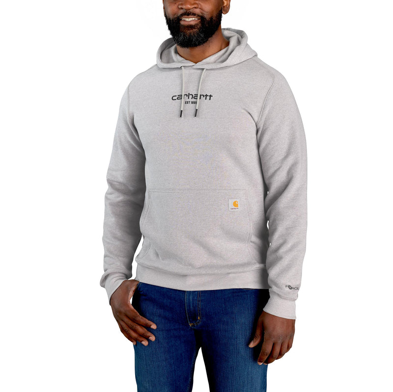 Load image into Gallery viewer, Carhartt Force® Relaxed Fit Lightweight Logo Graphic Hoodie Asphalt Heather
