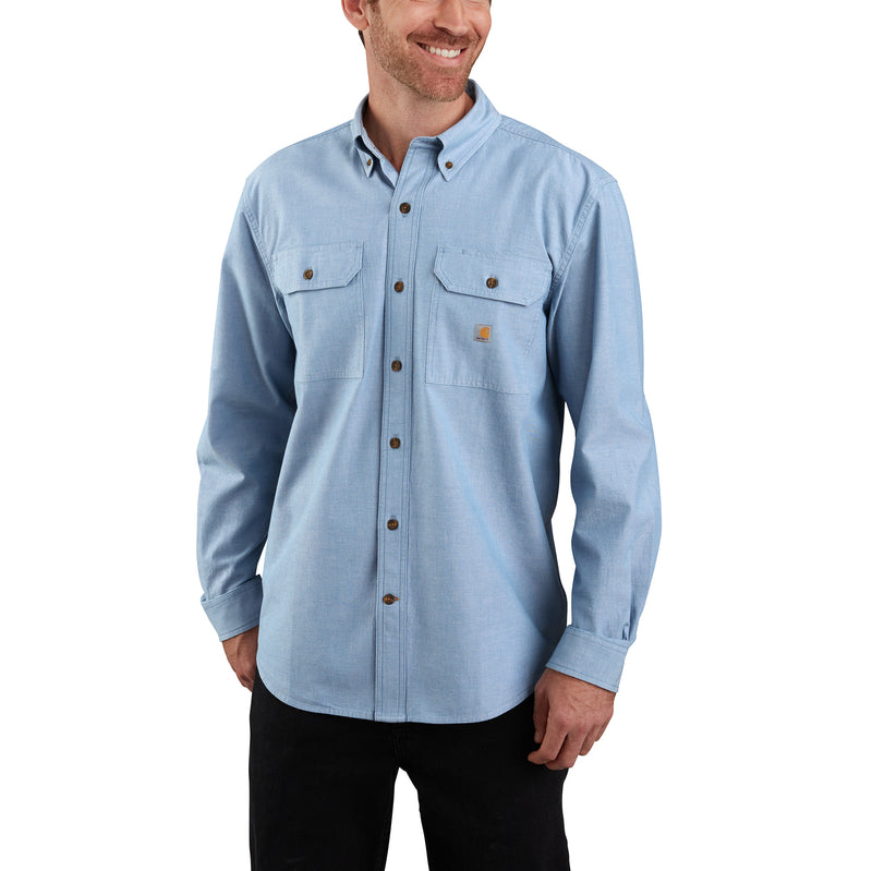 Load image into Gallery viewer, Carhartt Loose Fit Midweight Chambray Long Sleeve Shirt Ciel Blue
