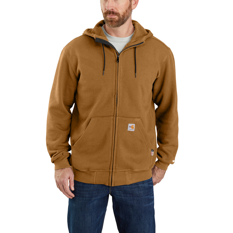 Load image into Gallery viewer, Carhartt Flame-Resistant Force® Midweight Zipper Hoodie Carhartt Brown
