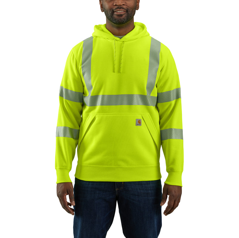 Load image into Gallery viewer, Carhartt Rain Defender® Loose Fit Class 3 Pullover Hoodie (High-Vis) Brite Lime
