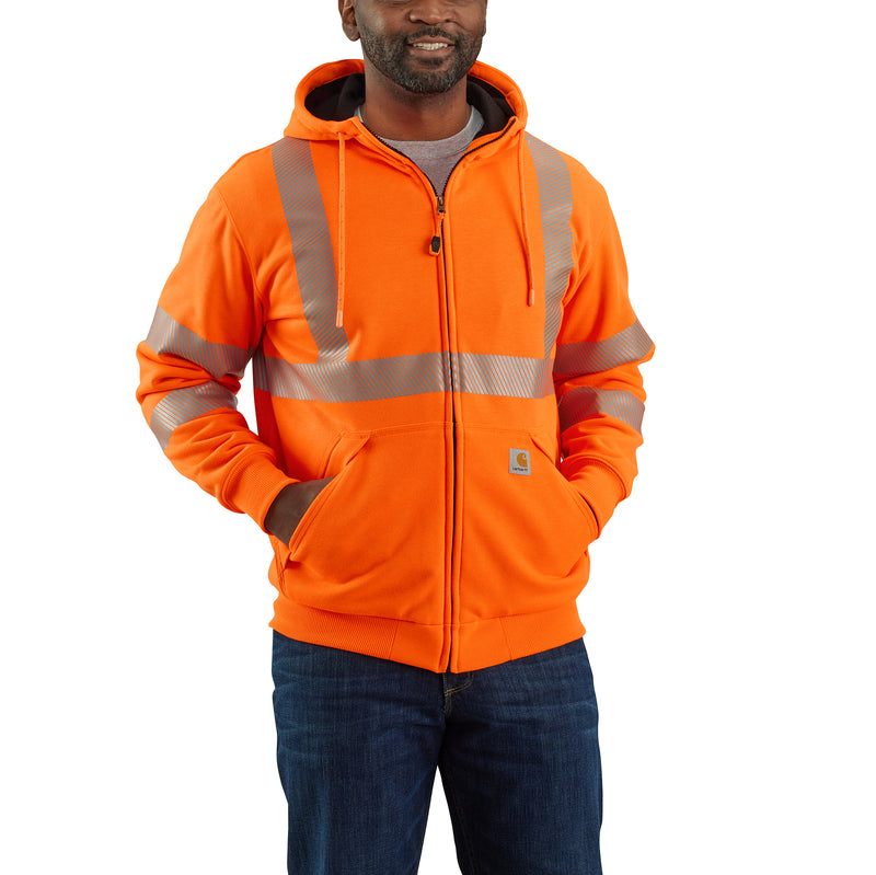 Load image into Gallery viewer, Carhartt Rain Defender® Loose Fit Class 3 Thermal-Lined Zipper Hoodie (High-Vis) Brite Orange
