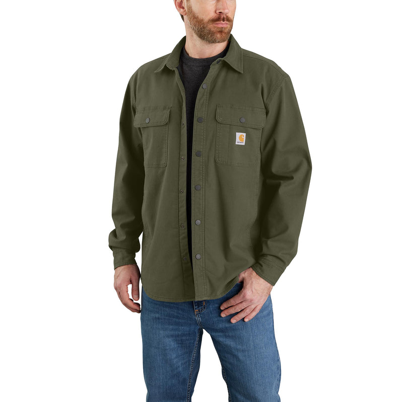 Load image into Gallery viewer, Carhartt Rugged Flex® Relaxed Fit Canvas Fleece-Lined Shirt Jac Basil
