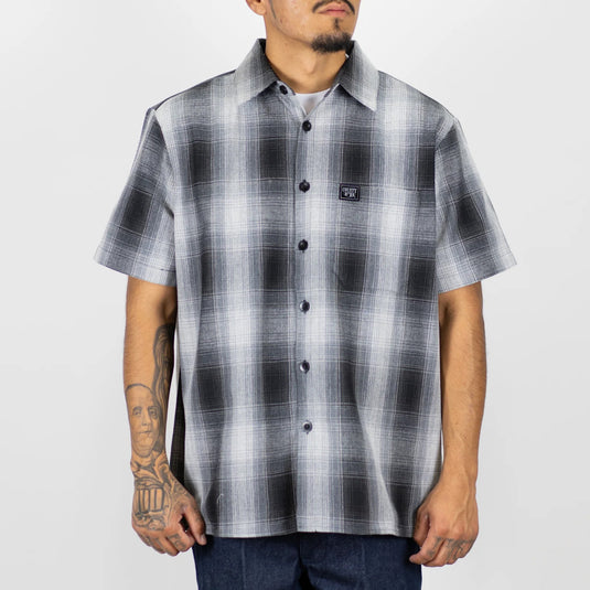 FB County S/S Checker Flannel Shirt - Black-Gray - Front