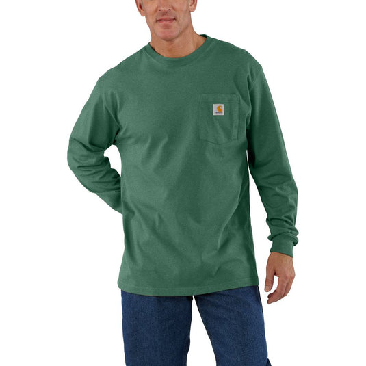 Carhartt K126 L/S Loose Fit Pocket Tee - Frosted Balsam Heather - Front