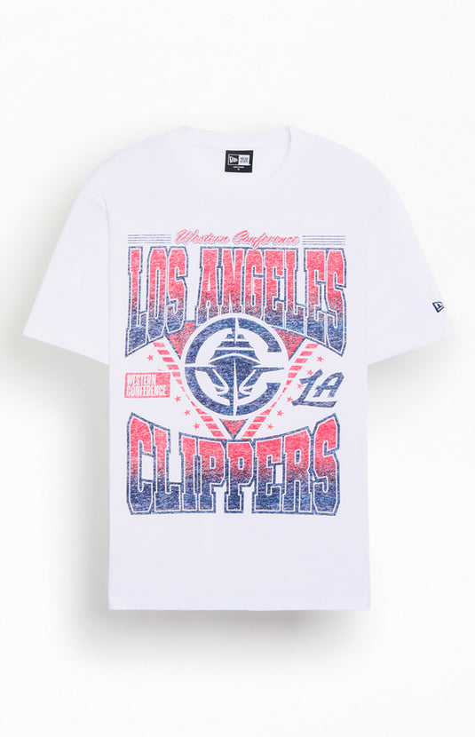 NE LA Clippers Classic S/S Tee - White - Front