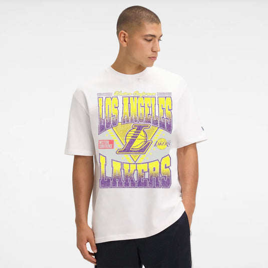 NE LA Lakers Classic S/S Tee - White - Front