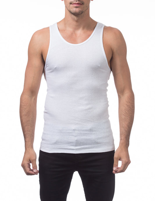 Pro Club Premium Ringspun Cotton Ribbed A-Shirt (3-Pack) White