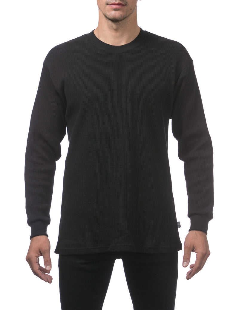 Load image into Gallery viewer, Pro Club Heavyweight Thermal Long Sleeve Shirt Black
