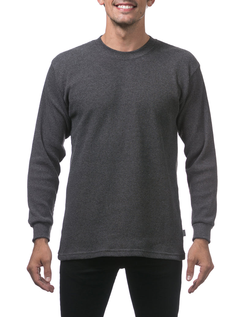 Load image into Gallery viewer, Pro Club Heavyweight Thermal Long Sleeve Shirt Charcoal
