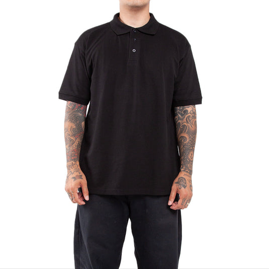 Shaka S/S 6.2oz Polo Shirt - Black - Front