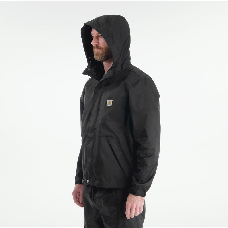 Load and play video in Gallery viewer, Carhartt Storm Defender Loose Fit Midweight Jacket Model Video - Black
