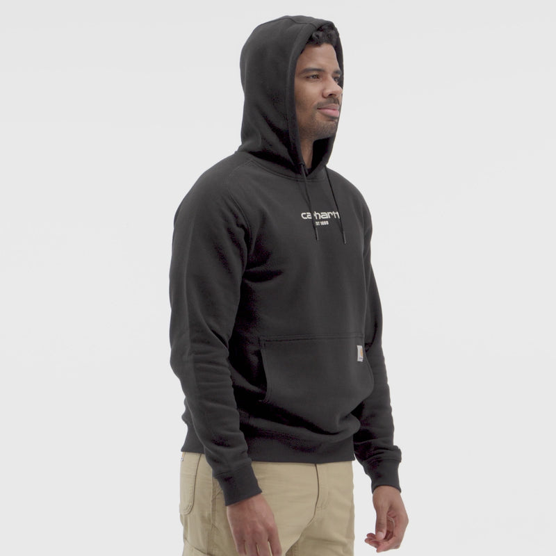 Load and play video in Gallery viewer, Carhartt TS5569 Force® Relaxed Fit Lightweight Logo Graphic Hoodie

