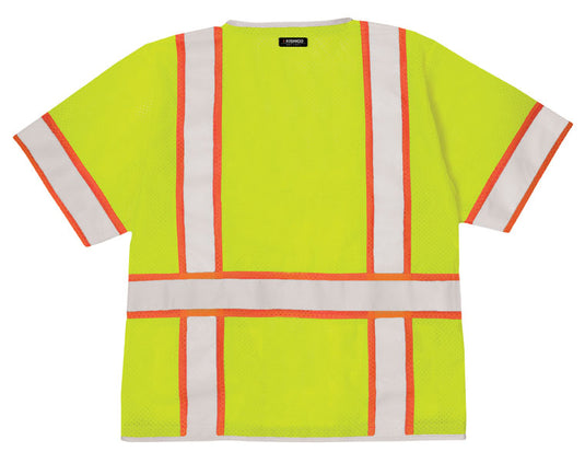 Kishigo 1550 Brilliant S/S Mesh Vest - Lime - Back