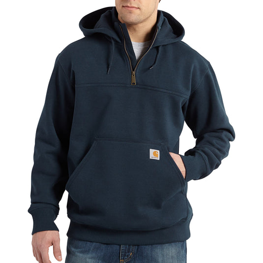 Carhartt Rain Defender® Loose Fit Heavyweight Quarter Zip Hoodie - Navy - Front