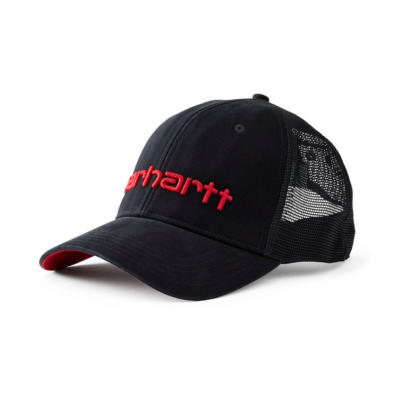 Load image into Gallery viewer, Black cap with red Carhartt logo 
