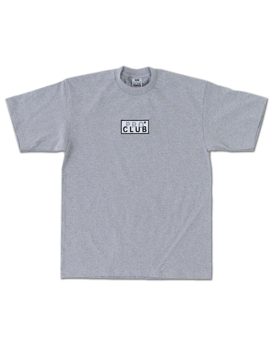 Pro Club S/S Embroidered Box Tee - H/Gray