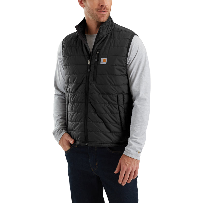 Load image into Gallery viewer, Carhartt Rain Defender® Relaxed Fit Insulated Gilliam Vest Carhartt Black Front of Model
