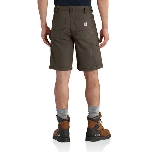 Carhartt Rugged Flex® Relaxed Fit Canvas Shorts Tarmac - Back of Model