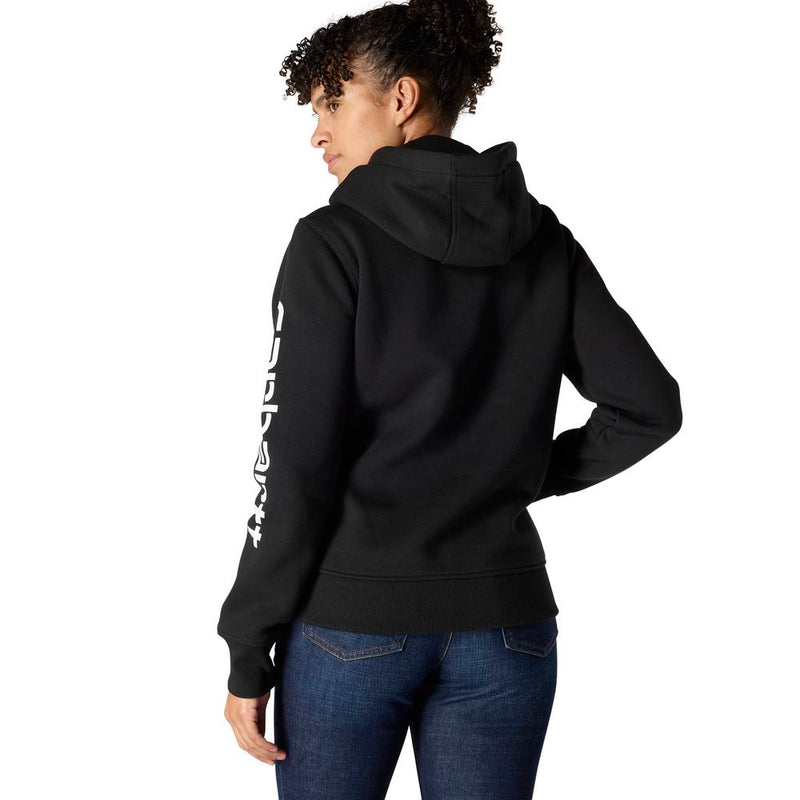 Load image into Gallery viewer, Carhartt W TS2791 Sleeve Logo Hoodie - Black - Back
