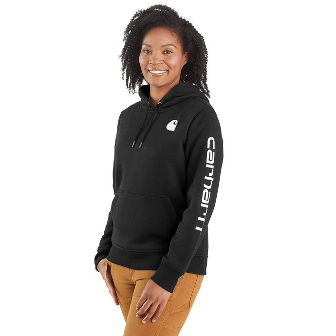 Women's Carhartt Relaxed Fit Midweight Logo Sleeve Sweatshirt - Black
