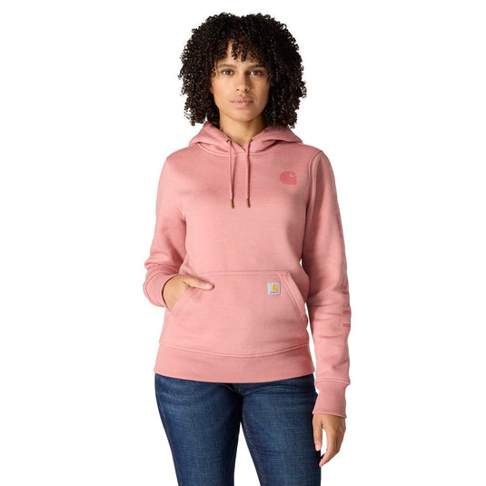Carhartt W TS2791 Sleeve Logo Hoodie - Rose Tint - Front