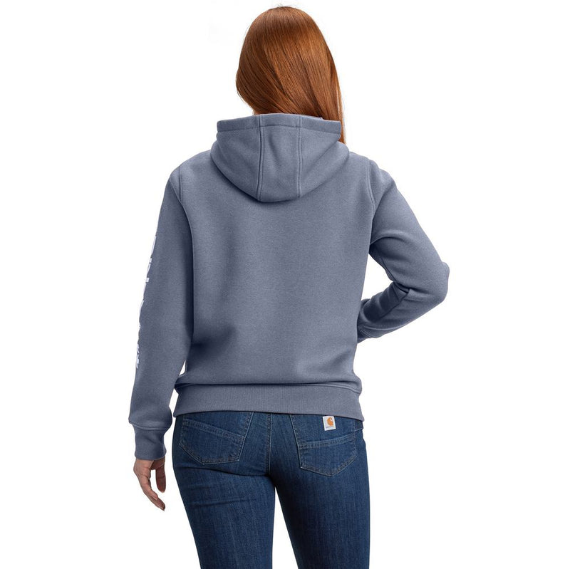 Load image into Gallery viewer, Carhartt W TS2791 Sleeve Logo Hoodie - Wisteria - Back

