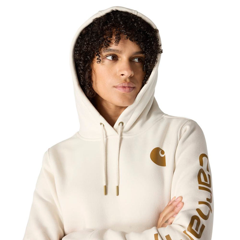 Load image into Gallery viewer, Carhartt W TS2791 Sleeve Logo Hoodie - Malt - Hood
