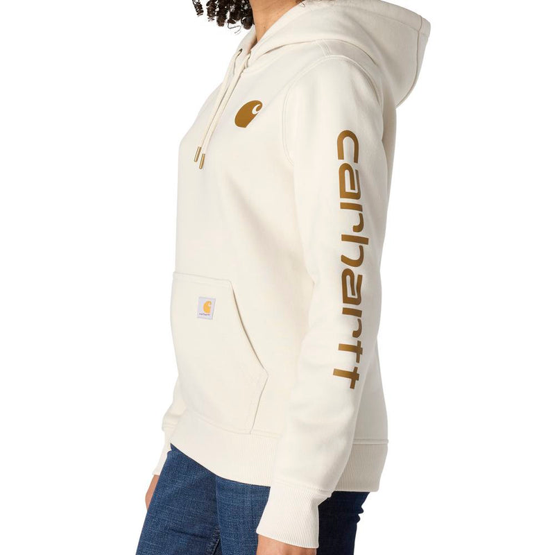 Load image into Gallery viewer, Carhartt W TS2791 Sleeve Logo Hoodie - Malt - Side
