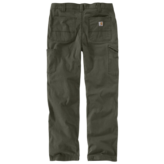 Carhartt Rugged Flex® Rigby Relaxed Fit Canvas Double-Front Utility Work Pants Moss - Flat Back