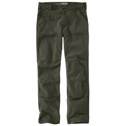 Carhartt Rugged Flex® Rigby Relaxed Fit Canvas Double-Front Utility Work Pants Moss - Flat Front