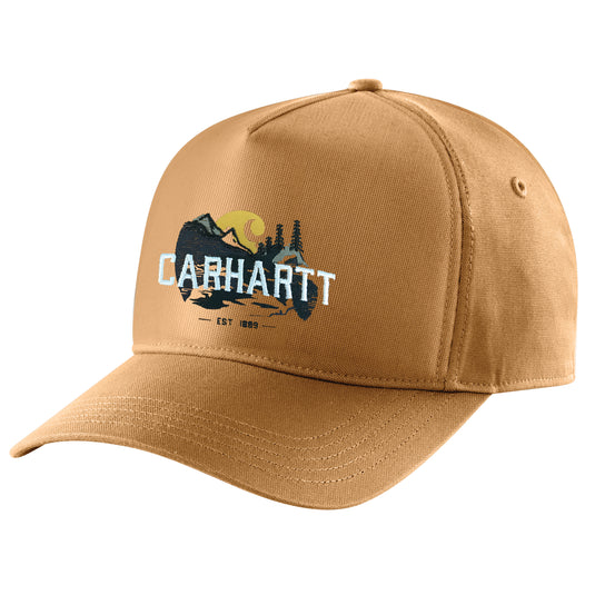 Brown Carhartt cap with logo.