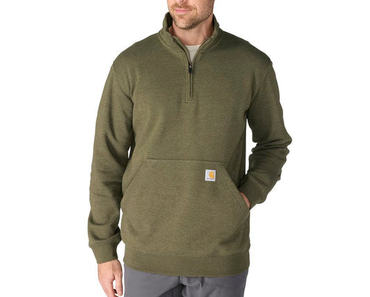 Carhartt TS5294 Qtr Zip Mock Sweatshirt - Burnished Logs Heather