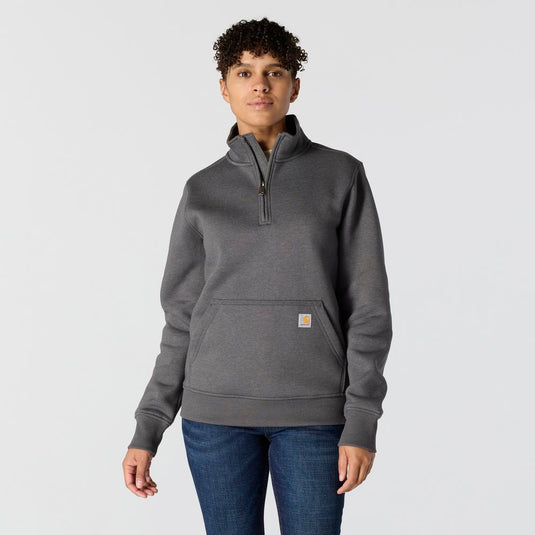 Carhartt W TS5295 Qtr Zip Sweatshirt - Carbon Heather - Front