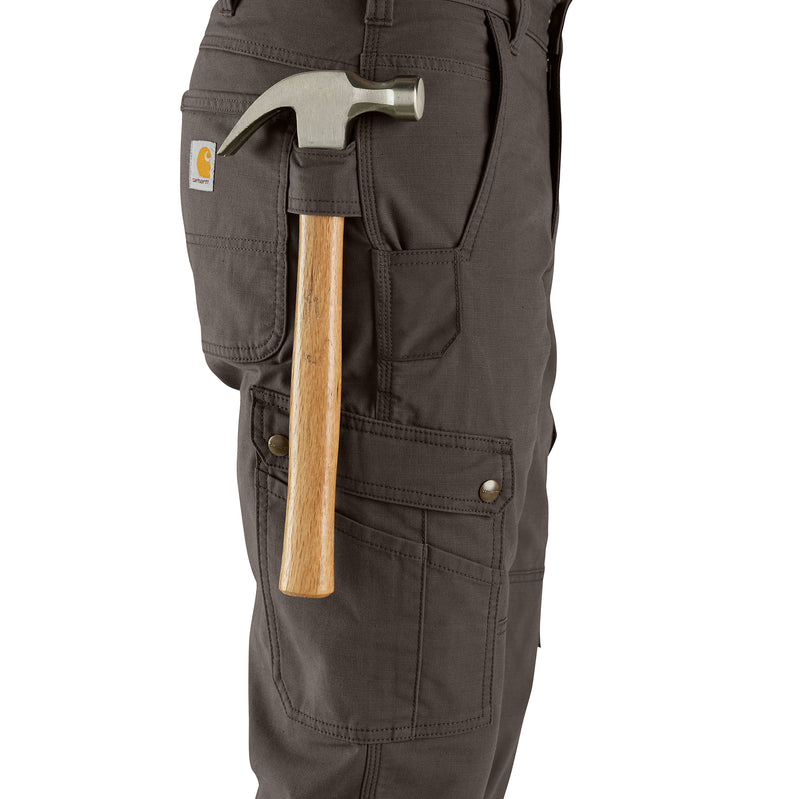 Load image into Gallery viewer, 105461 Carhartt Rugged Flex Relaxed Fit Ripstop Cargo Pants DFE Dark Coffee - Right Side Pockets Details
