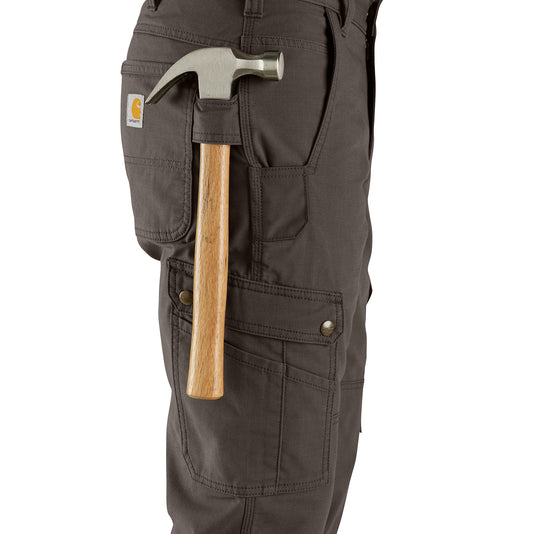 105461 Carhartt Rugged Flex Relaxed Fit Ripstop Cargo Pants DFE Dark Coffee - Right Side Pockets Details