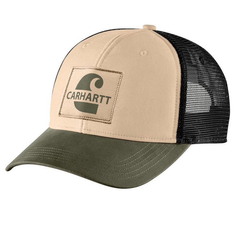 Load image into Gallery viewer, Carhartt AH5692 Graphic Logo Mesh Cap - White Truffle - Front
