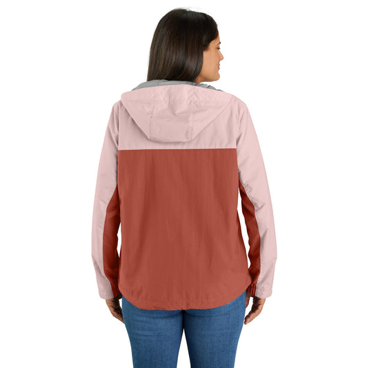 Women's Carhartt Packable Anorak Jacket - Soft Rose/Saddle Red - Back